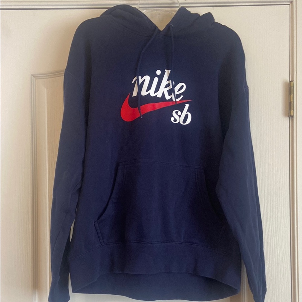 Nike SB Hoodie in Navy with Red Swoosh